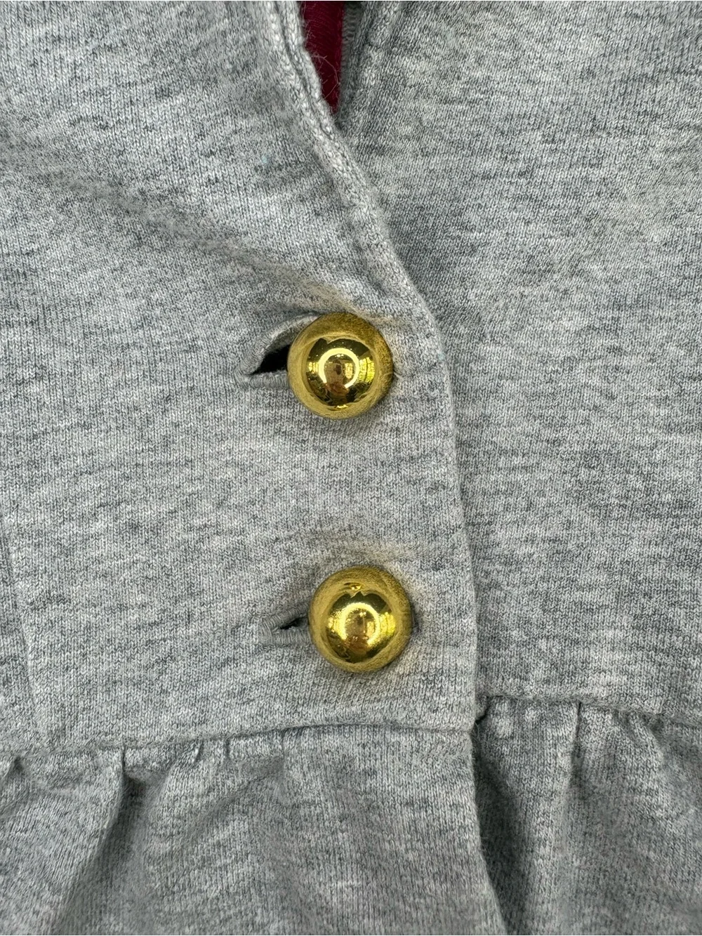 babyGap Gray Peplum Terry Cloth Blazer Jacket Gold Buttons 12-18 Months
